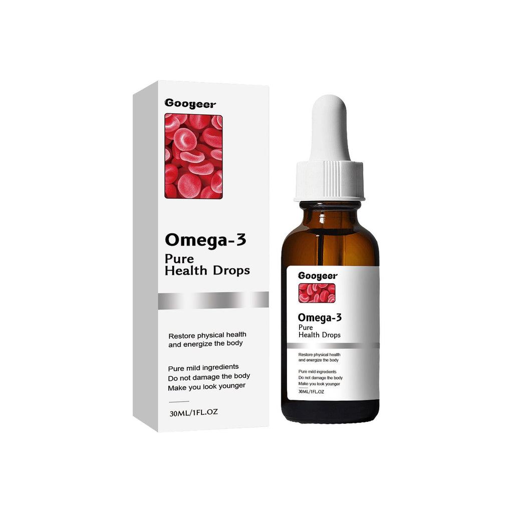 Googeer Omega-3 Pure th Drops, Physical Discomfort Balance Blood Lipid Sugar Shu th Care Drops
