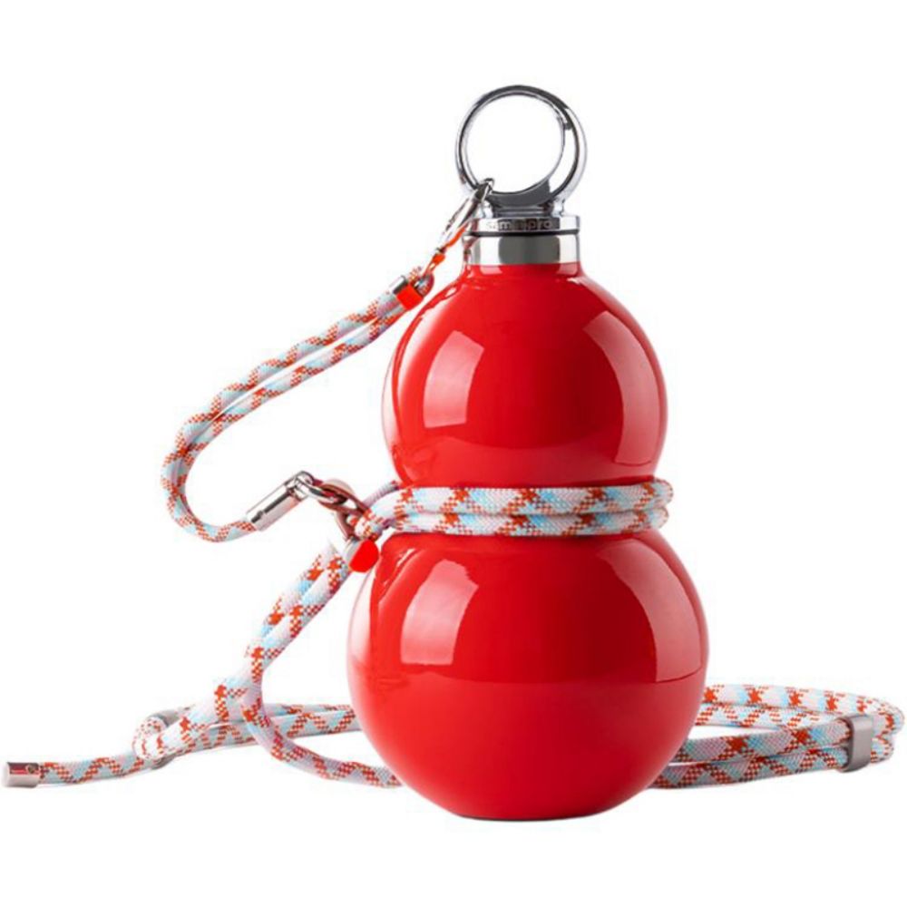 Gourd Shape Insulated Tumbler with Straw 520ml Travel thermos red