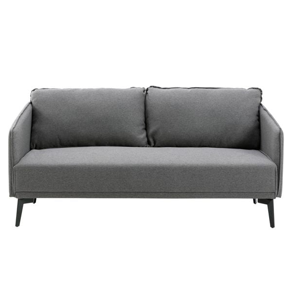 Gray Modern 3 Seater Fabric Sofa Couch Armchair Living Room Office w/2 Cushion