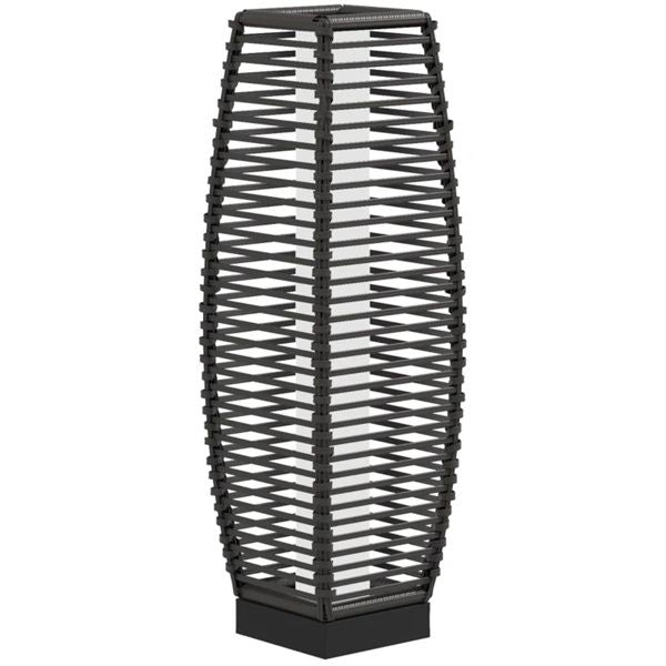 Gray Waterproof Outdoor Floor Lamp with Auto On/Off LED Lights