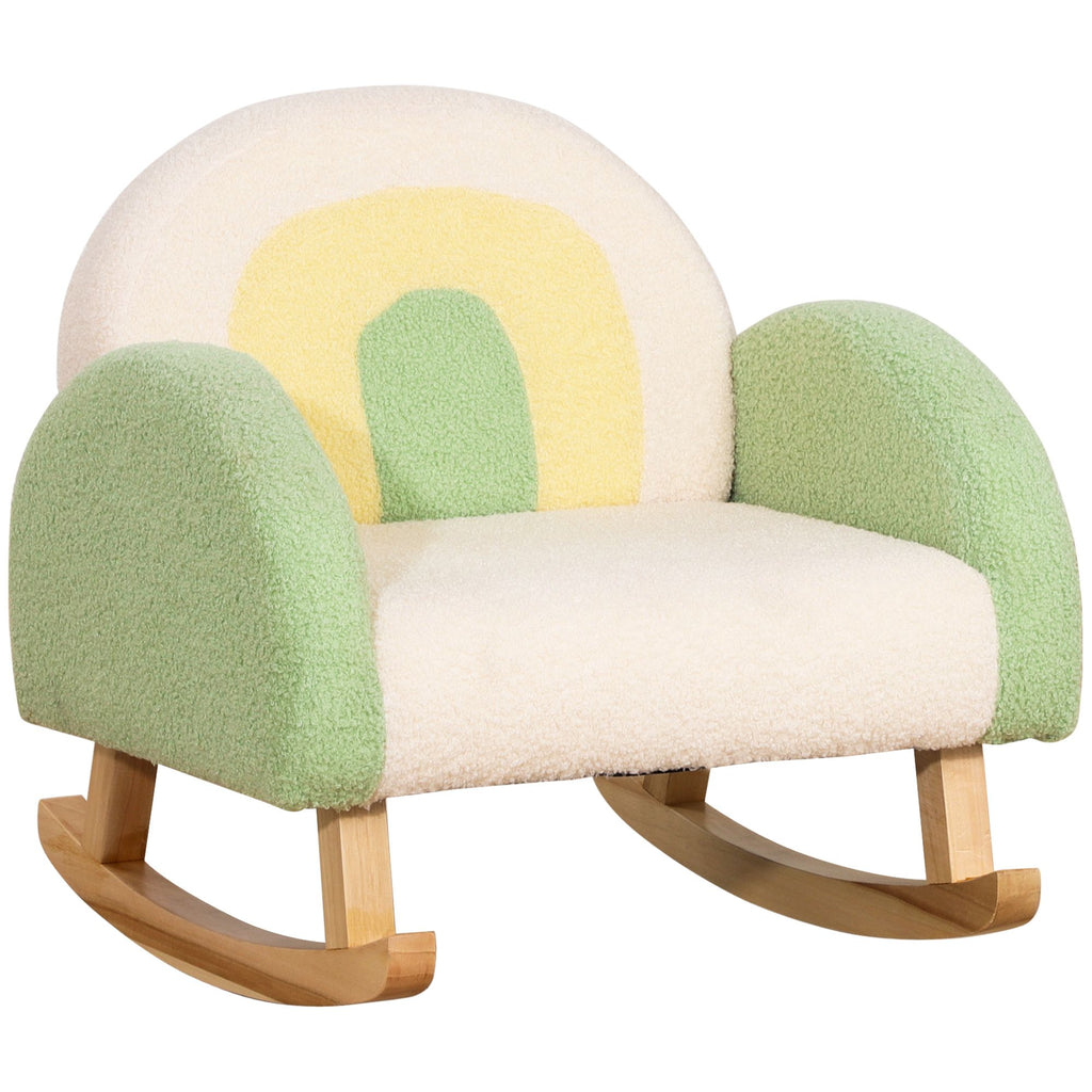 Green Rocking Sofa Chair for Kids Comfortable Toddler Lounge Chair for Ages 3-5 Perfect Gift