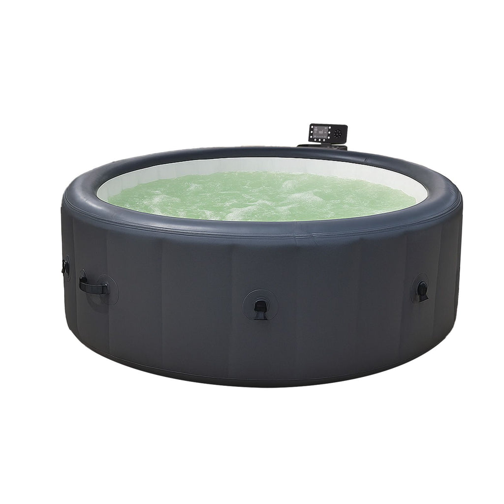 Grey 196 * 71cm hot tub. A swimming pool with heating, bubble massage, ambient lighting, filtration, and one click inflation. Home inflatable massage bathtub.