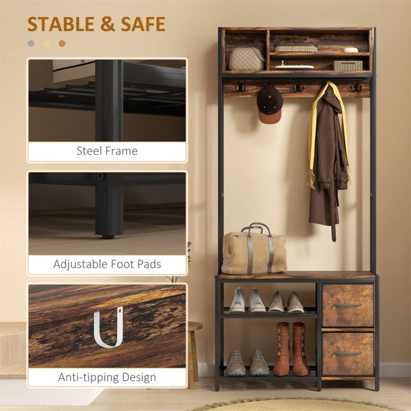 Hall Tree/Shoe Cabinet/Shoe Storage Cabinet ( Amazon Shipping)(Prohibited by WalMart)