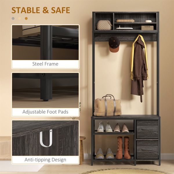 Hall Tree/Shoe Cabinet/Shoe Storage Cabinet ( Amazon Shipping)(Prohibited by WalMart)