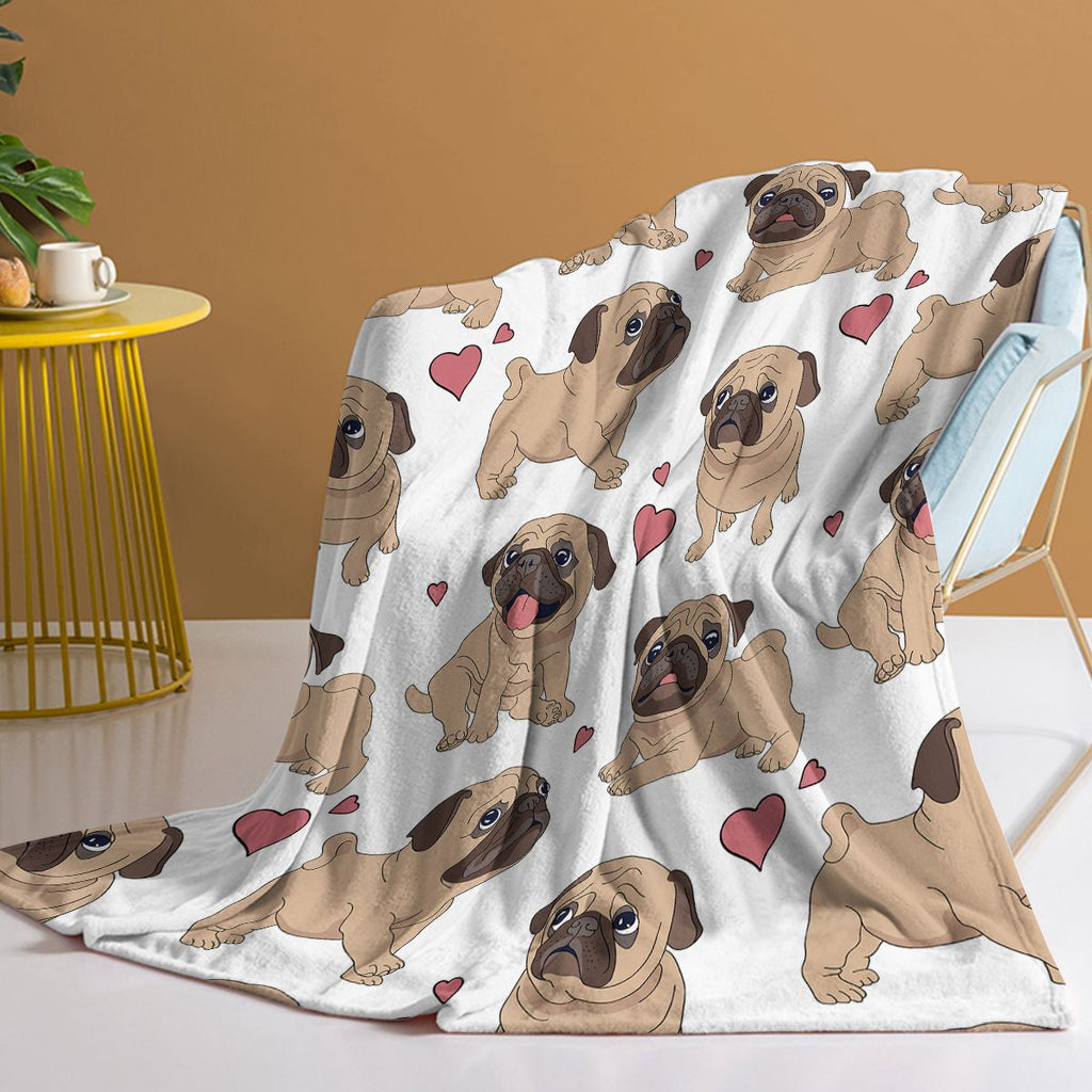 Halloween Cartoon Pug Flannel Blanket - Soft, Scenic, Lightweight, Suitable for Sofa, Office, Bed, Nature, Travel - Multi-functional Four-season Gift, Variety 60*80 (temu can only be self-picked