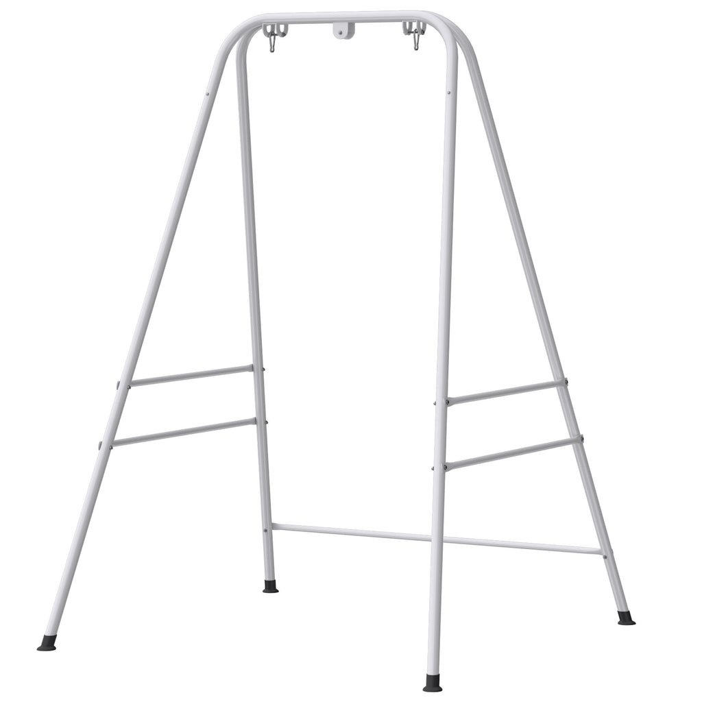 Hammock Chair Stand Indoor and Outdoor Use with Anti-Slip Foot Pads, 2 Carabiners, White
