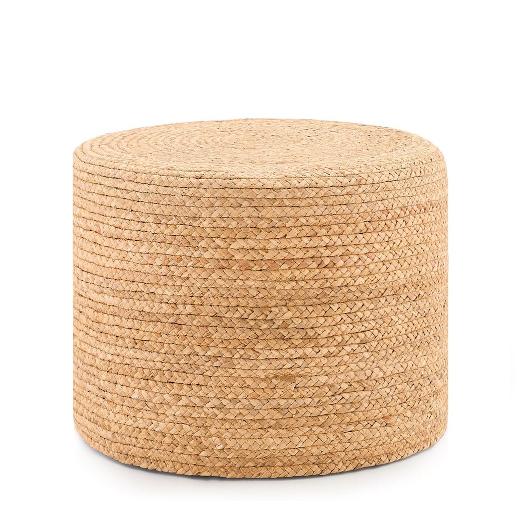 Handmade Woven Foot Stool Natural Water Hyacinth Ottoman for Home Decor & Seating