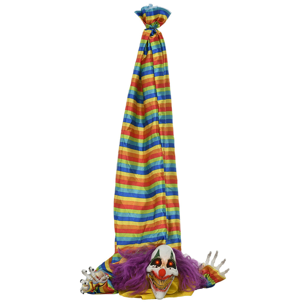 Hanging Clown Corpse Halloween Animatronic, Sound Activated