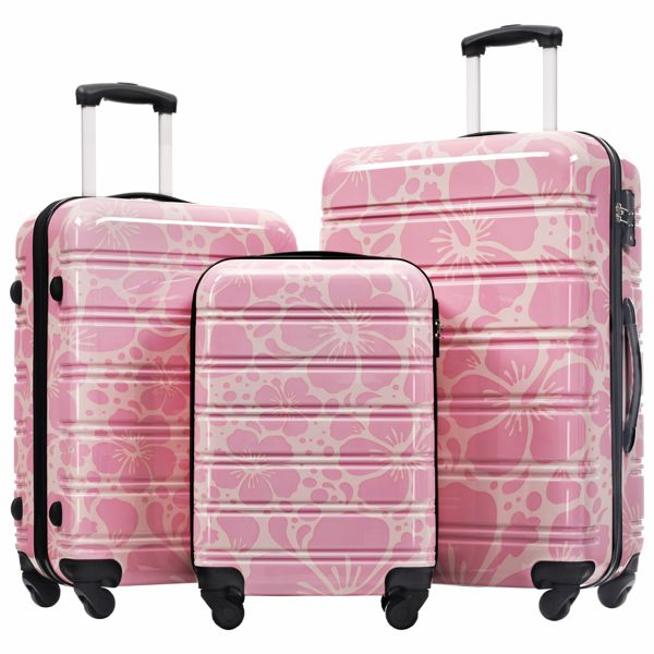 Hardshell Luggage Sets 3 pcs Spinner Suitcase with TSA Lock Lightweight-20"+24"+28" Luggages