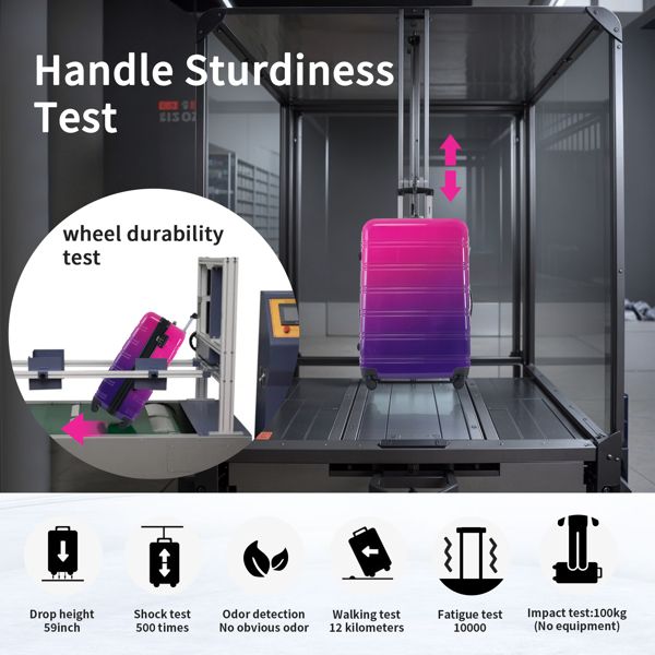 Hardshell Luggage Sets 3 Piece Gradient Color Expandable Suitcase with Spinner Wheels and TSA Lock Lightweight 20" 24" 28" Available,Pink and Yellow