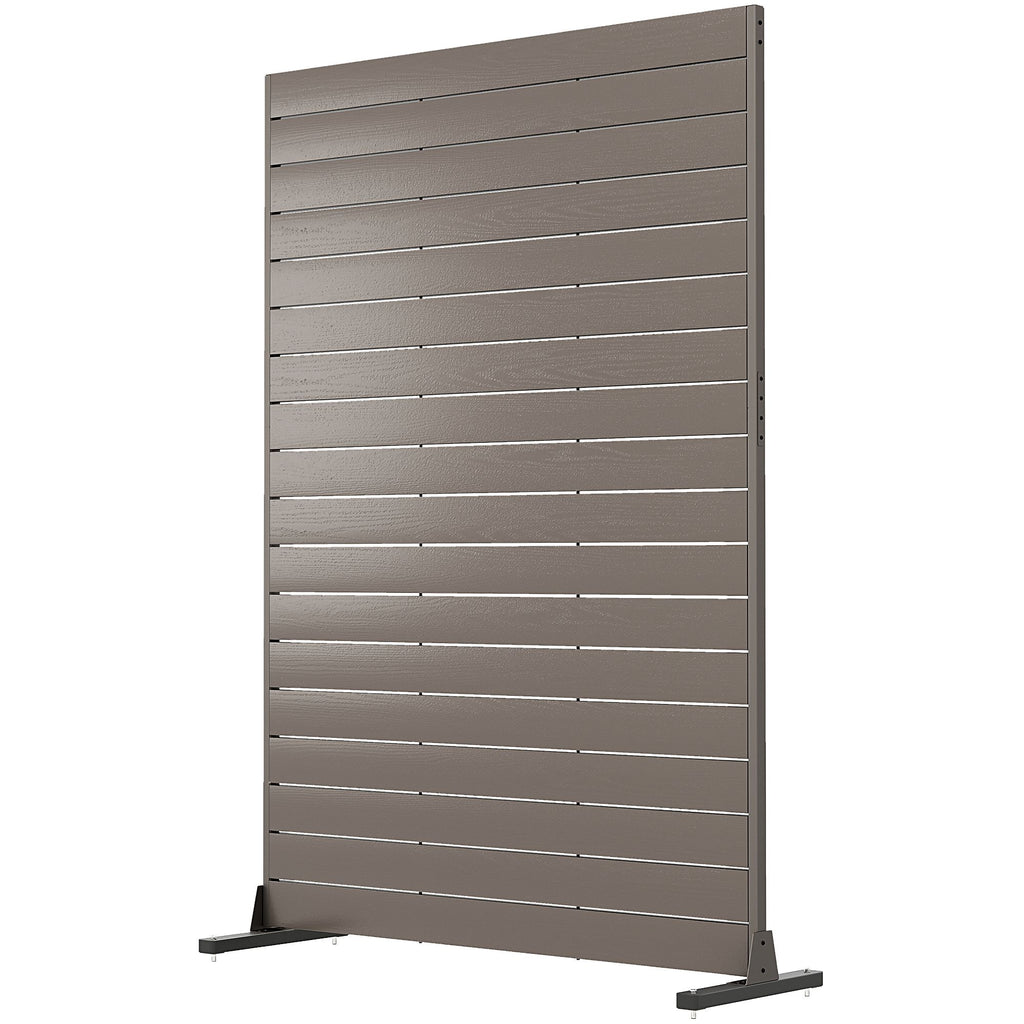 HDPE Outdoor Privacy Screen, 47.2"W x 68.5"H Decorative Privacy Fence Screen with Stand and 6 Panels, Brown