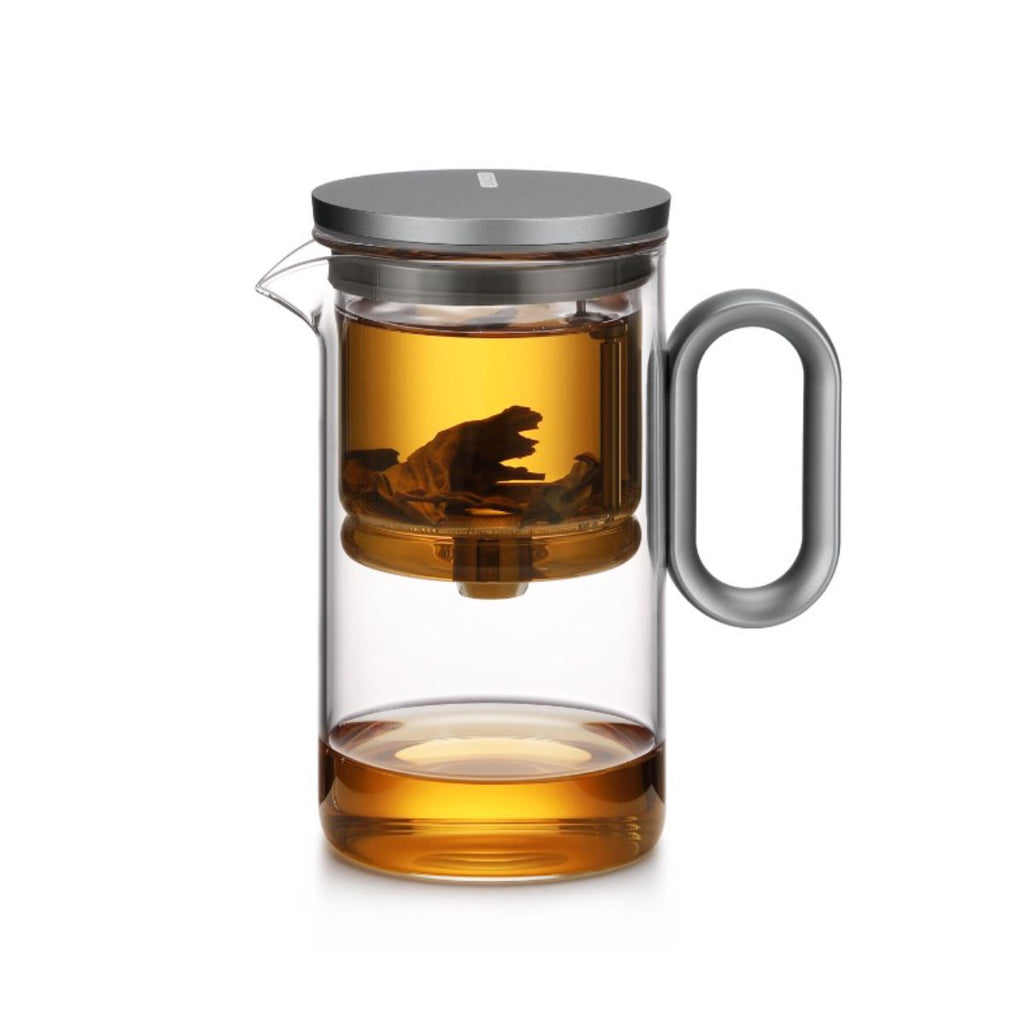 Heat-resistant glass teapot, magnetic switch, Gunmetal Black 500mL