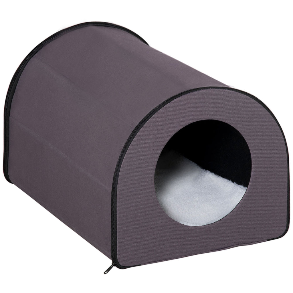 Heated Cat House Outdoor Portable Heated Cat Houses, Elevated Waterproof and Insulated A Safe Pet House Stay Warm and Dry Brown