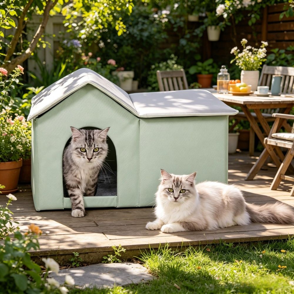 Heated Cat House with Waterproof Heating and Capability 58 Cm for Outdoor