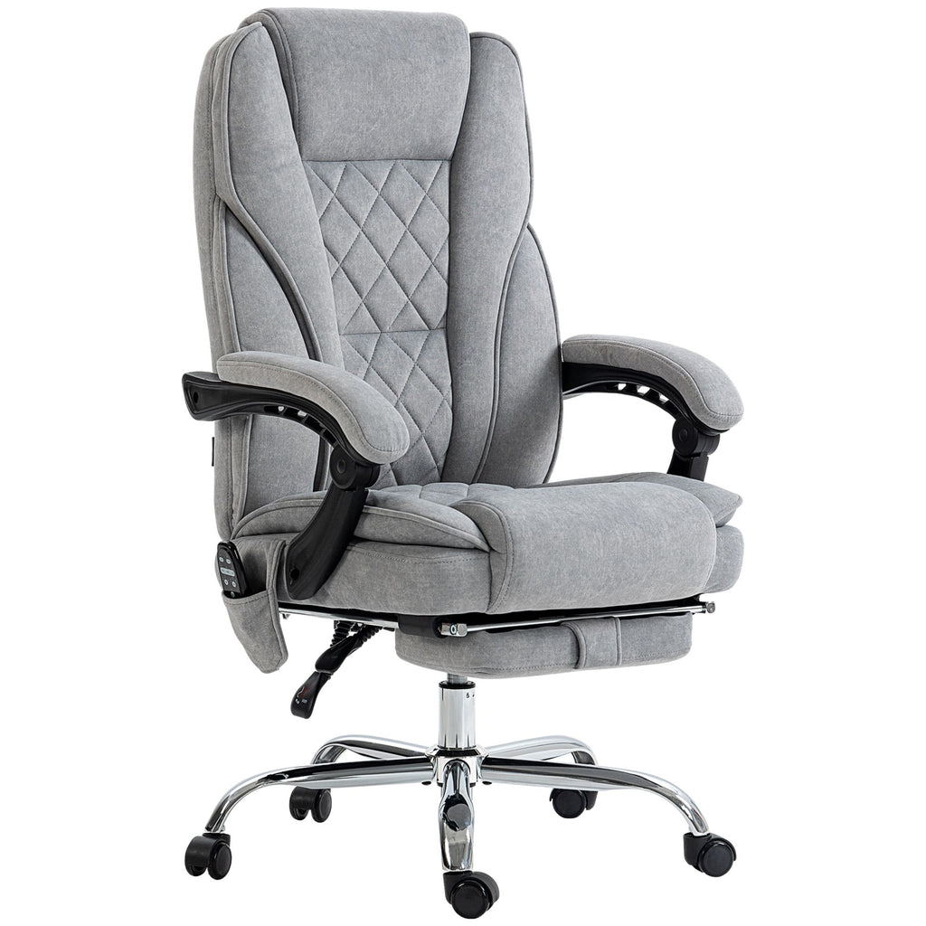 Heated Massage Office Chair, Reclining Computer Chair with Adjustable Height and Footrest