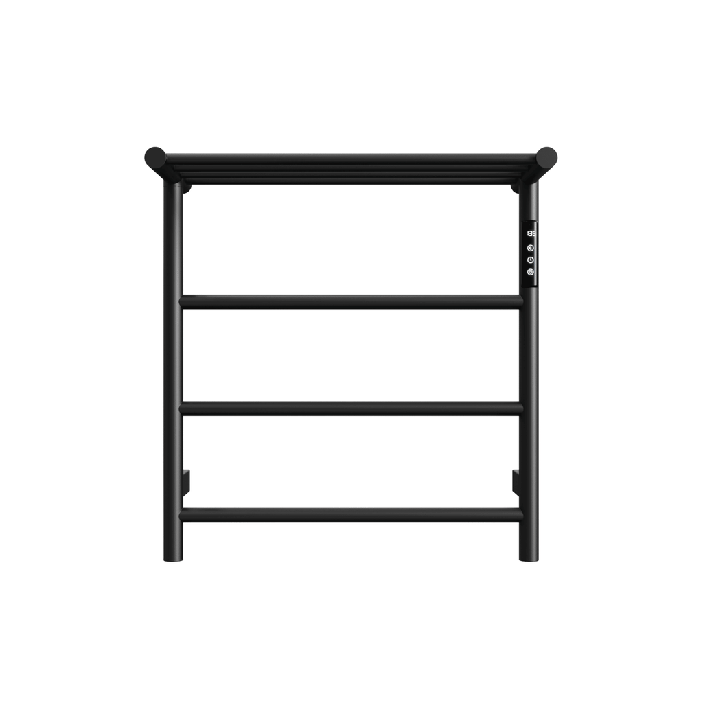 Heated Towel Rack with Top Shelf, 3-Bar Towel Wall Mounted Warmer for Bathroom with Intelligent Touch Screen Timer, 304 Stainless Steel Polished, Plug-in/Hard-Wired[Unable ship weekends, TK/TEMU only