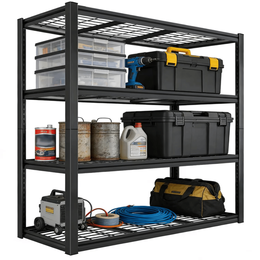Heavy Duty 5-Tier Wire Mesh Storage Shelving Unit, 2240 lbs Capacity Metal Rack with Dual Support Bars, 60"H x 40"W x 20"D