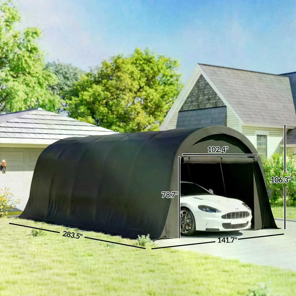 Heavy Duty Carport 141.7 Inches X 283.5 Inches X 106.3 Inches
