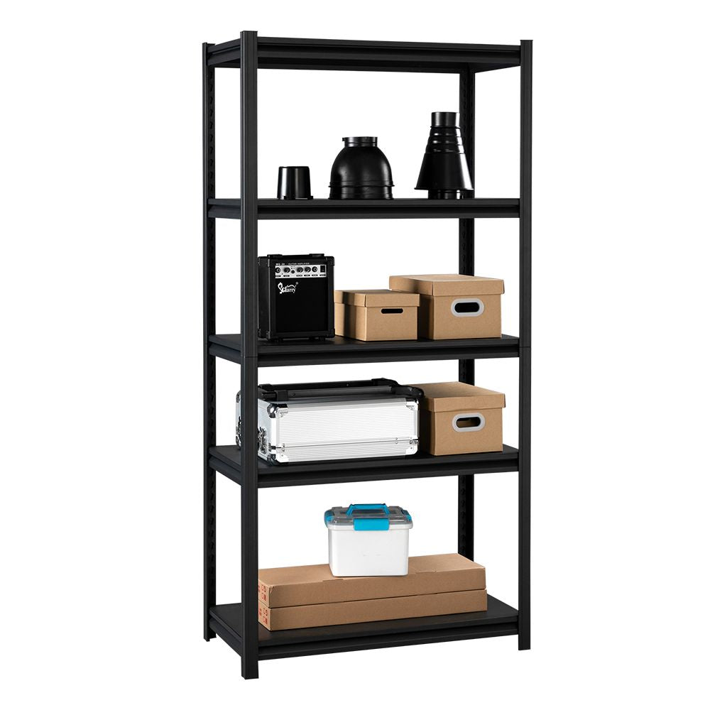 Heavy Duty Steel Frame 5-Tier Organizer with Adjustable Shelves Matt black RT