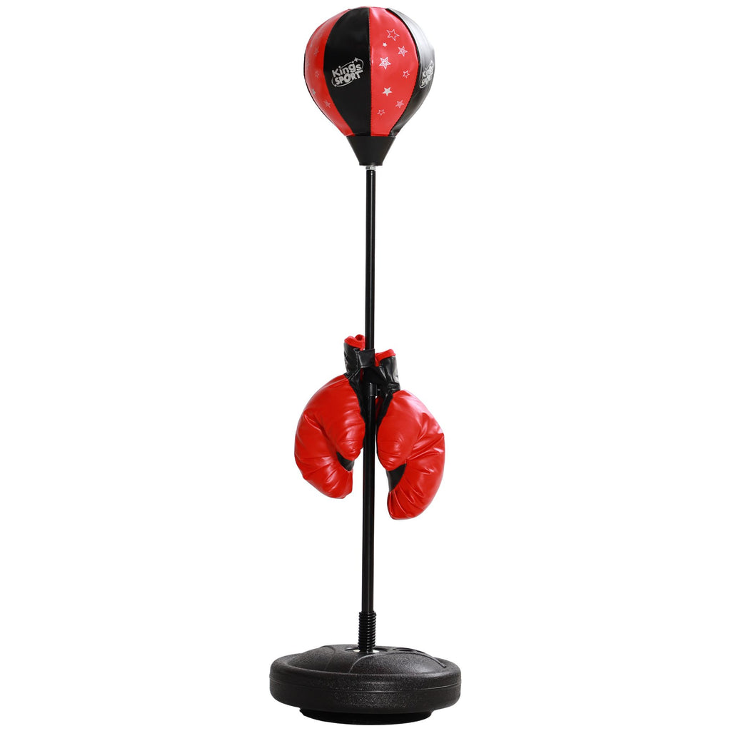 Height Adjustable Punching Bag for Kids w/ Stand & Boxing Gloves for 5-10 Years, Red |