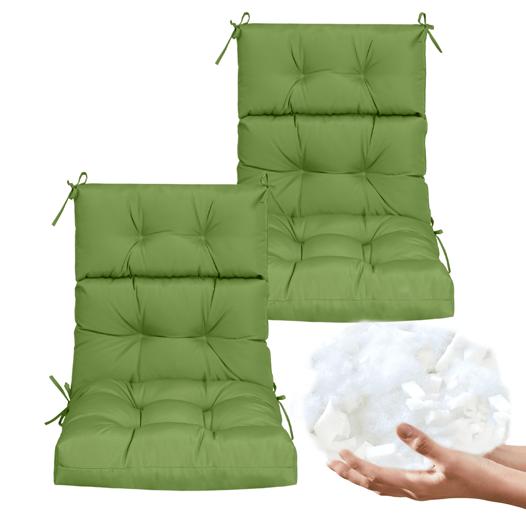 High Back Chair Cushions Set of 2, Waterproof Outdoor Rocking Chair Cushion with Ties, Rocking Chair Cushion for Outdoor Patio, Garden Porch