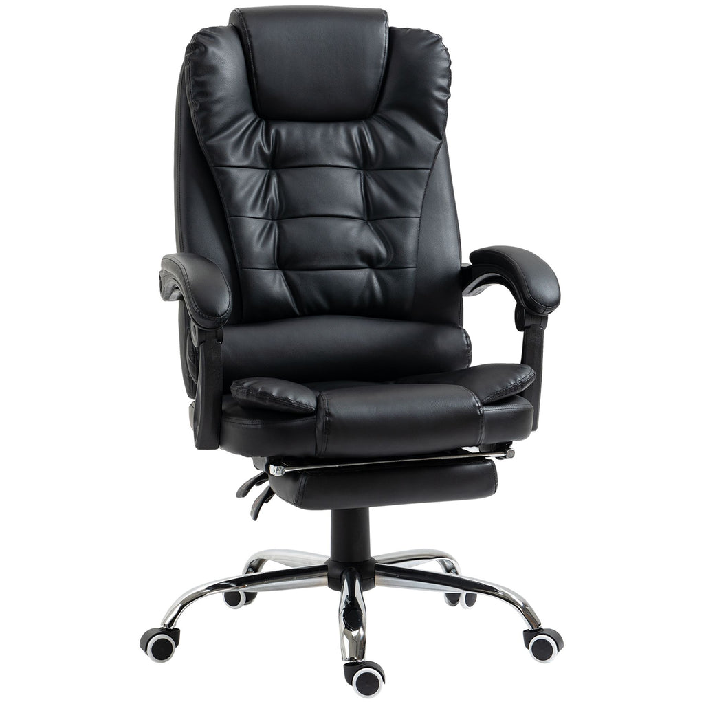 High Back Computer Office Chair with Footrest, Black