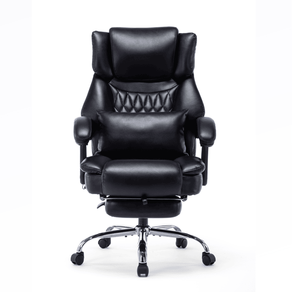 High Back Massage Reclining Office Chair with Footrest, Home Office Executive Computer Desk Chair with Massaging Lumbar Cushion, Adjustable Angle, Breathable Thick Padding for Comfort