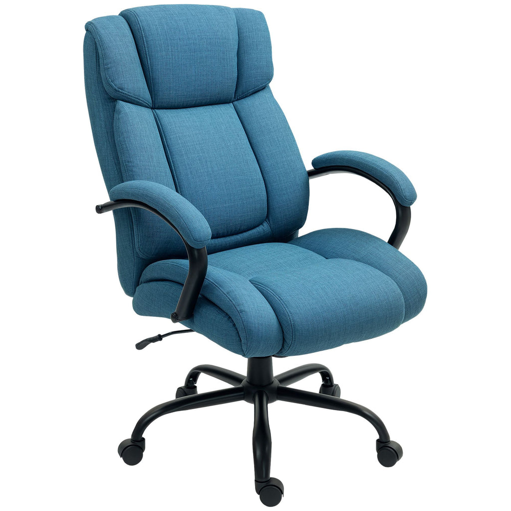 High Back Office Desk Chair with Adjustable Height, Heavy Duty Computer Chair with Wide Seat, 485lbs, Blue