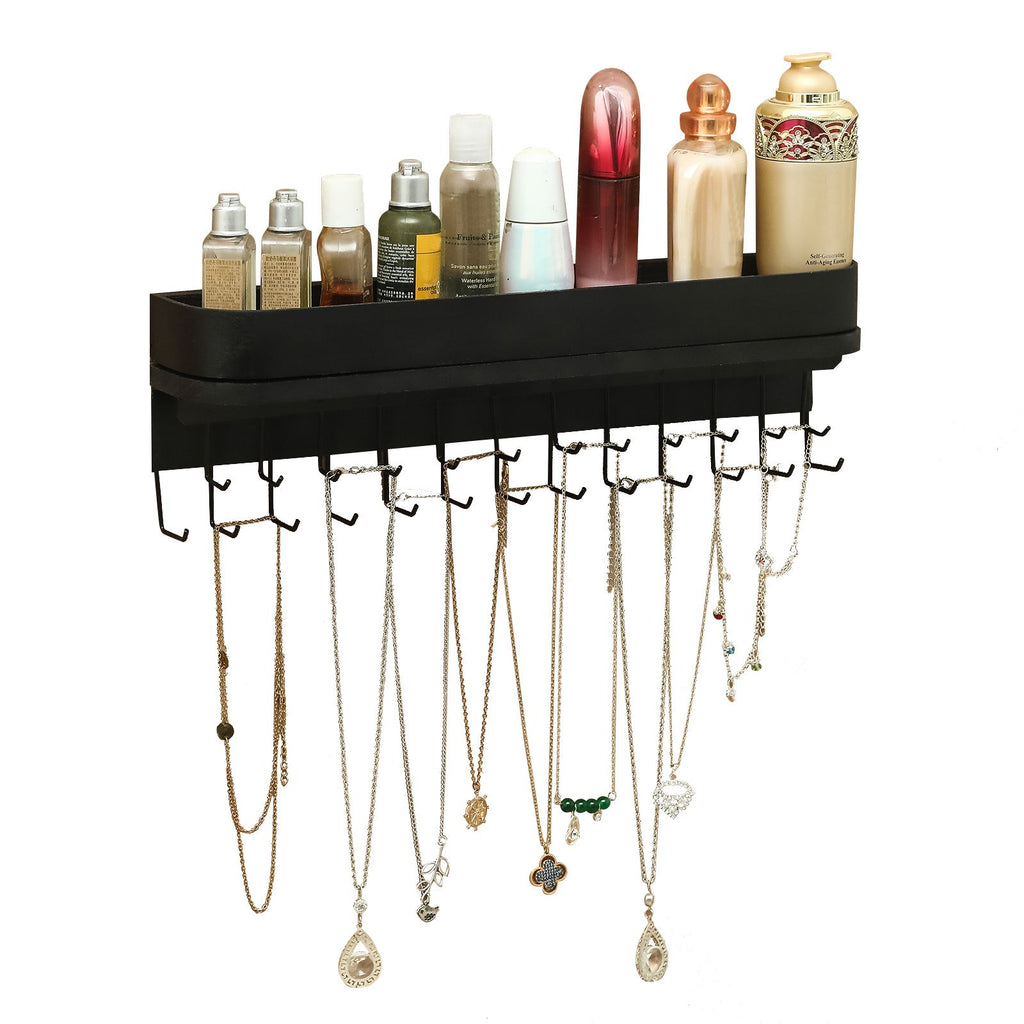 High End Hanging Jewelry Storage With 25 Hooks - Black RT
