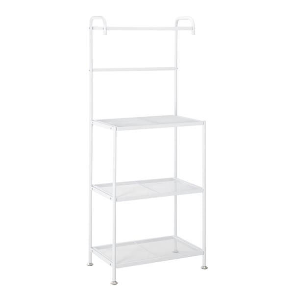 HODELY 4-Layer Wire Mesh Shelf Wrought Iron Kitchen Rack White