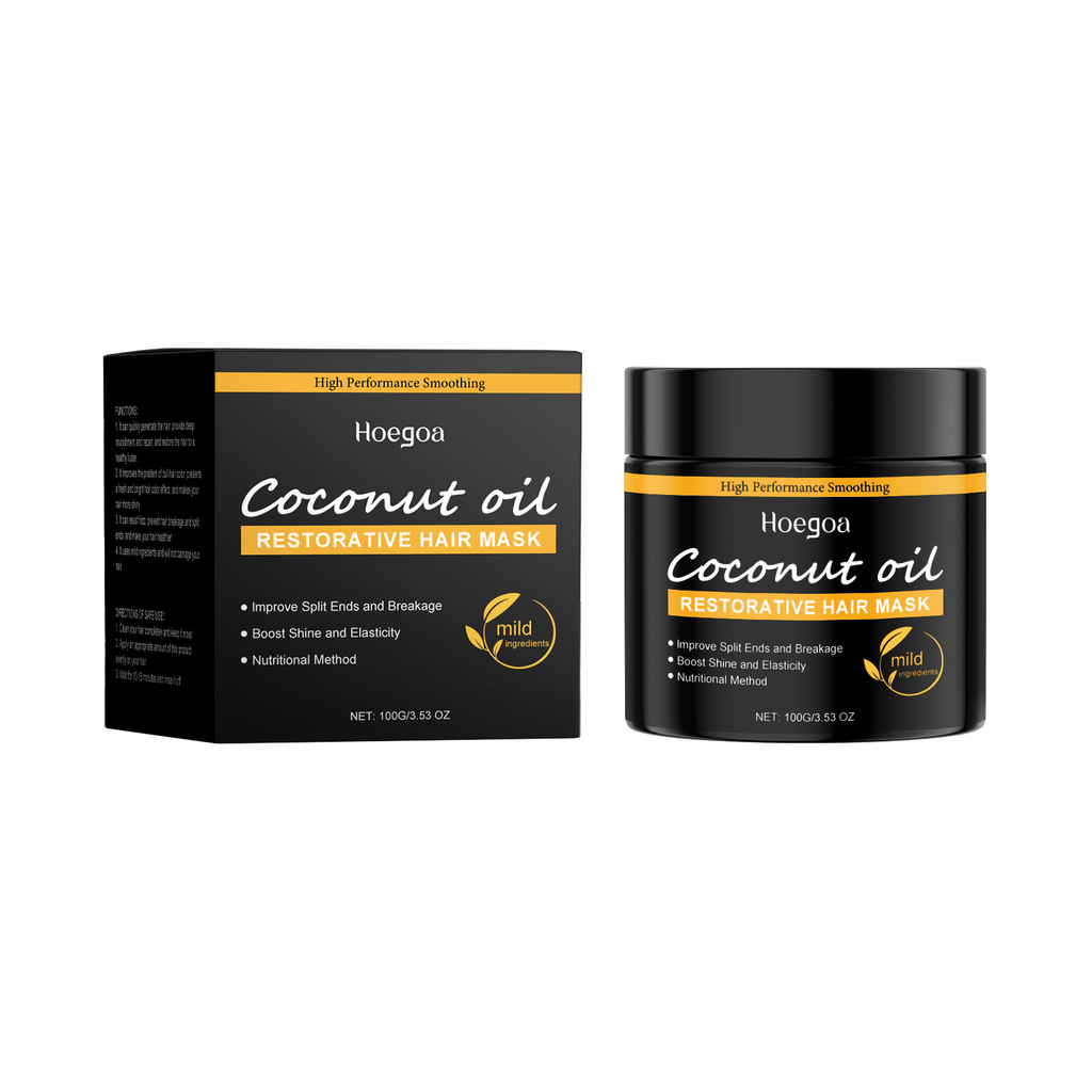 Hoegoa Coconut Oil Hair Mask Dry Hair, Smooth And Glossy Hair Care Coconut Oil Hair Mask