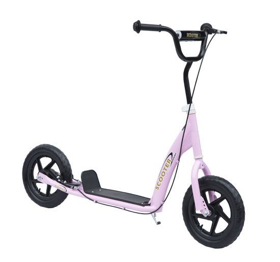 HOMCOM Adjustable Height Kick Scooter for Kids 5-12, Non-Slip Footplate, Big Wheels, Rear Brake, Pink