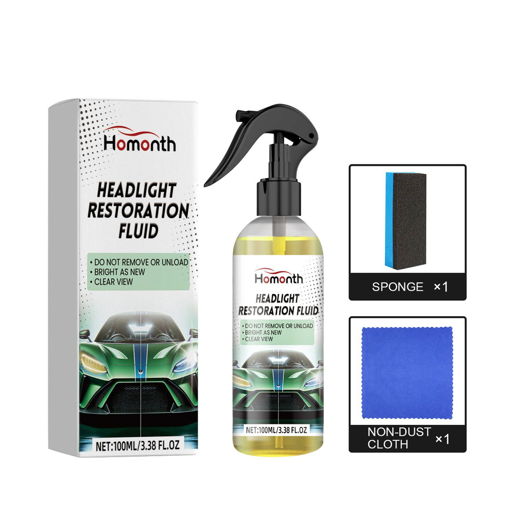 Homonth Headlight Restoration Fluid, Car Headlight Scratch Car Light Brightening Plating Crystal Maintenance Polishing