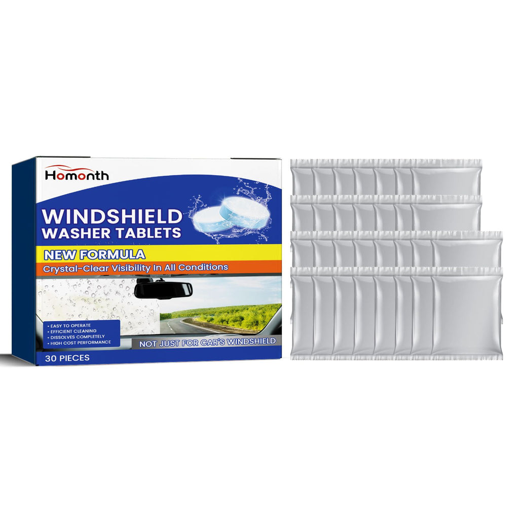 Homonth Windshield Washer Tablets, Vehicle Glass Renovation Decontamination Decontamination Maintenance Multi-Functional Cleaning Agent