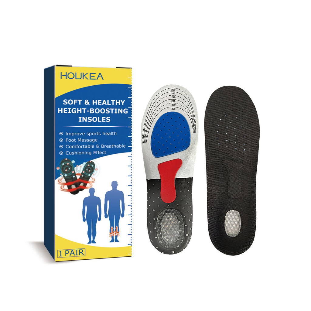Houkea Soft & thy Height-Boosting Insoles, Non-Slip And Wear Resistant Arch Support Foot Posture ion Care Breathable Insoles