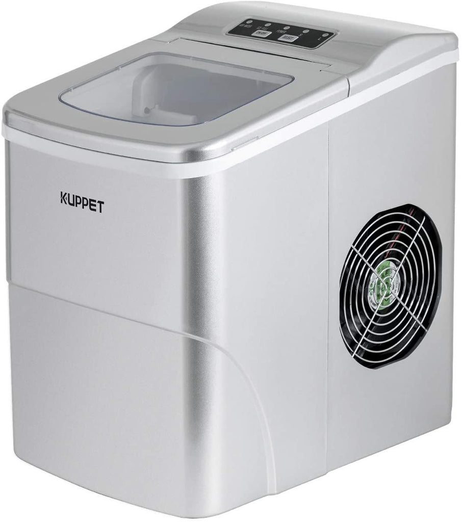 Ice Maker Machine for Countertop, Portable Automatic Ice Maker with LCD Display, 9 Ice Cubes Ready in 6min, 26 lbs/day - for Parties/Home/Office/Bar, Ice Scoop and Basket