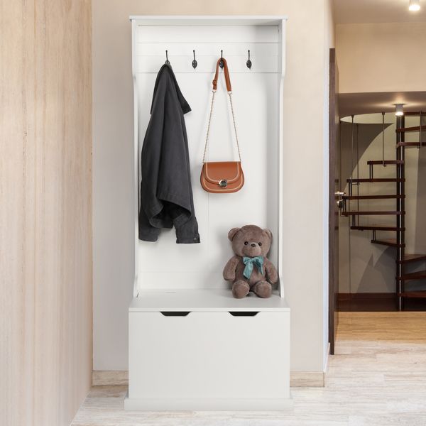 Independent wardrobe manager; with clothes hook; multiple storage racks; bedroom; porch wardrobe storage rack; white