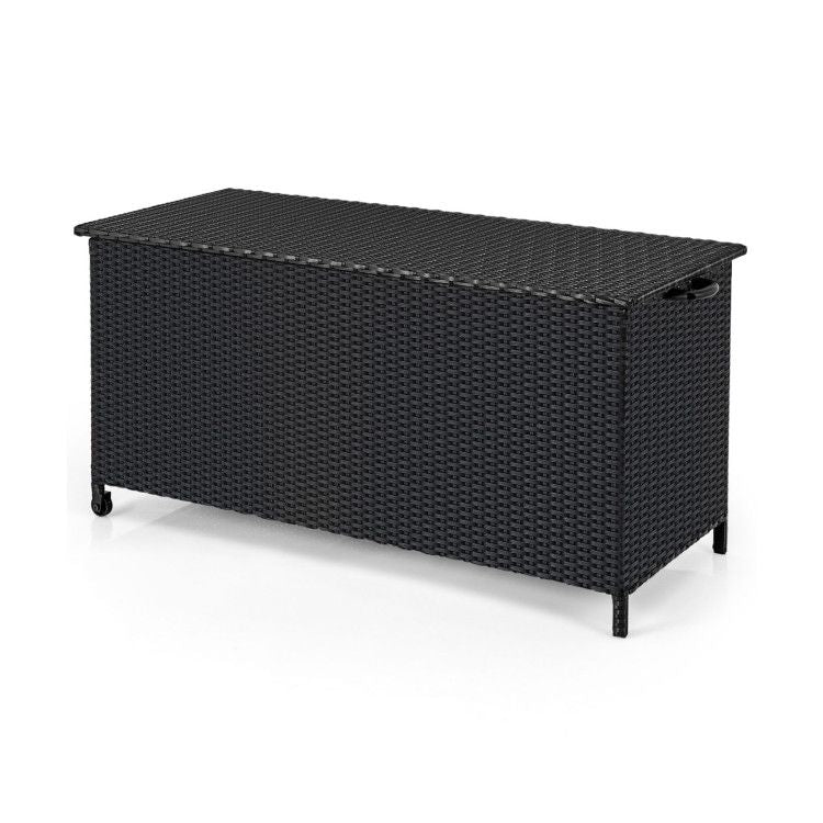 Indoor Outdoor 85 Gallon Storage Container with Waterproof Liner and Universal Wheels
