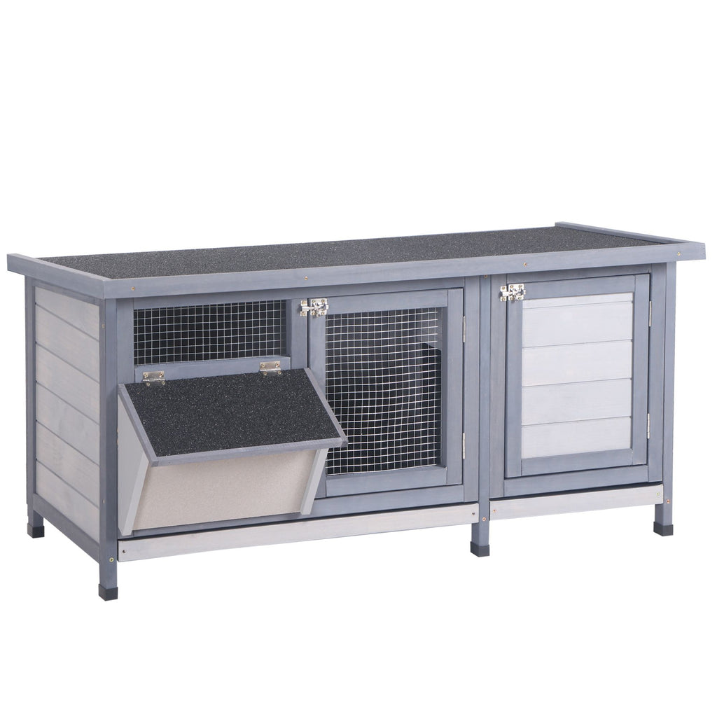 Indoor Rabbit Enclosure, Rabbit Hutch Wooden Bunny Cage Indoor/Outdoor with Waterproof Roof Gray