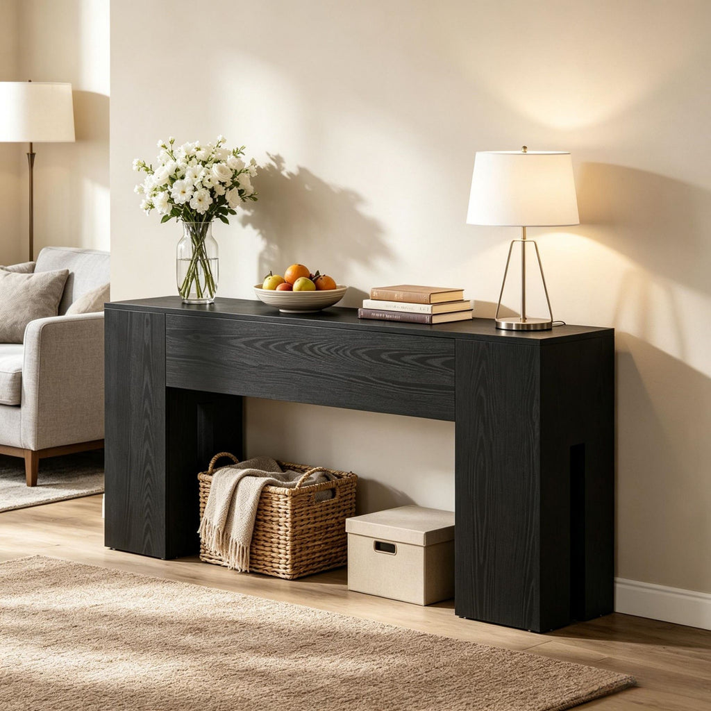 Industrial Long Console Table for Hallway