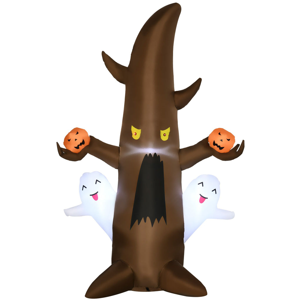 Inflatable Halloween Ghost Tree Smiling Ghost Pumpkins 5ft LED Outdoor Decor Lawn Garden Party