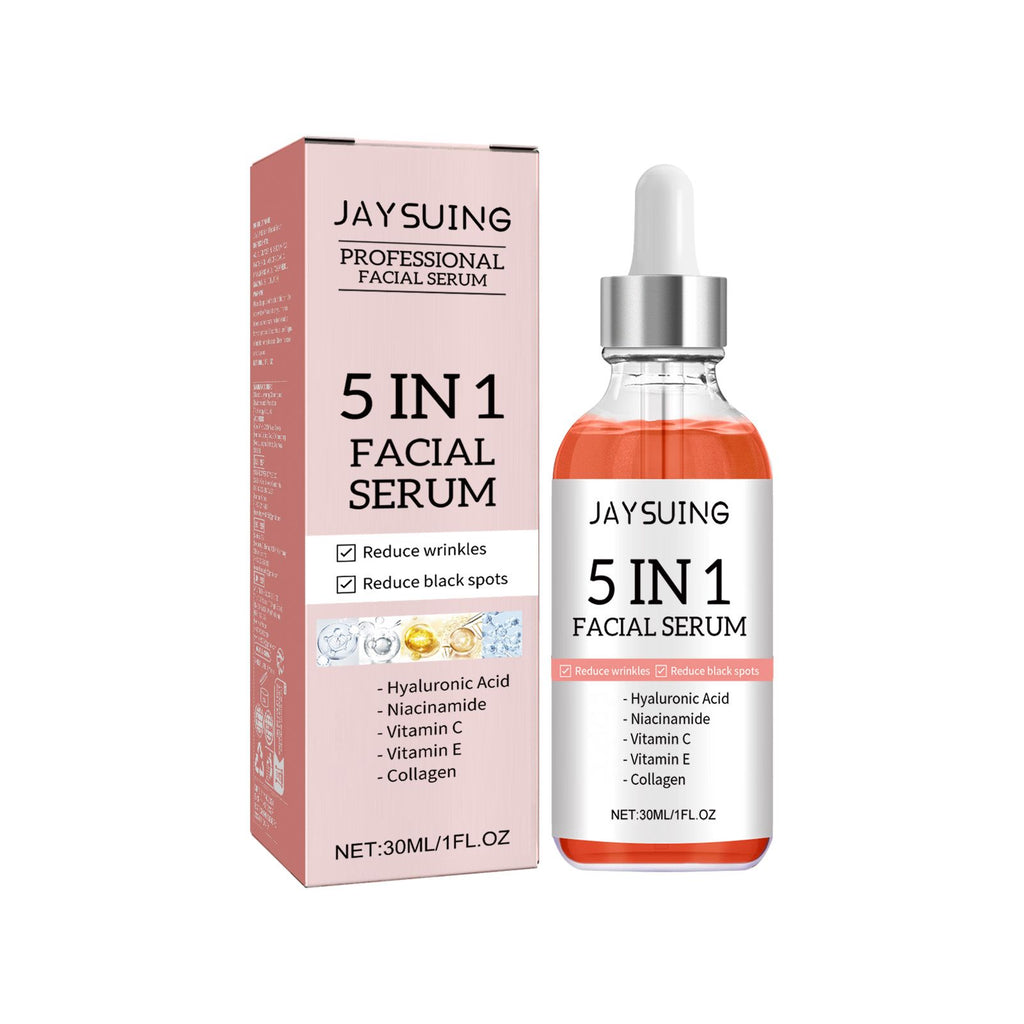 Jaysuing 5 in 1 Face Serum, Moisturizes Skin Firming Lightening Acne Spots Beautiful Skin Serum