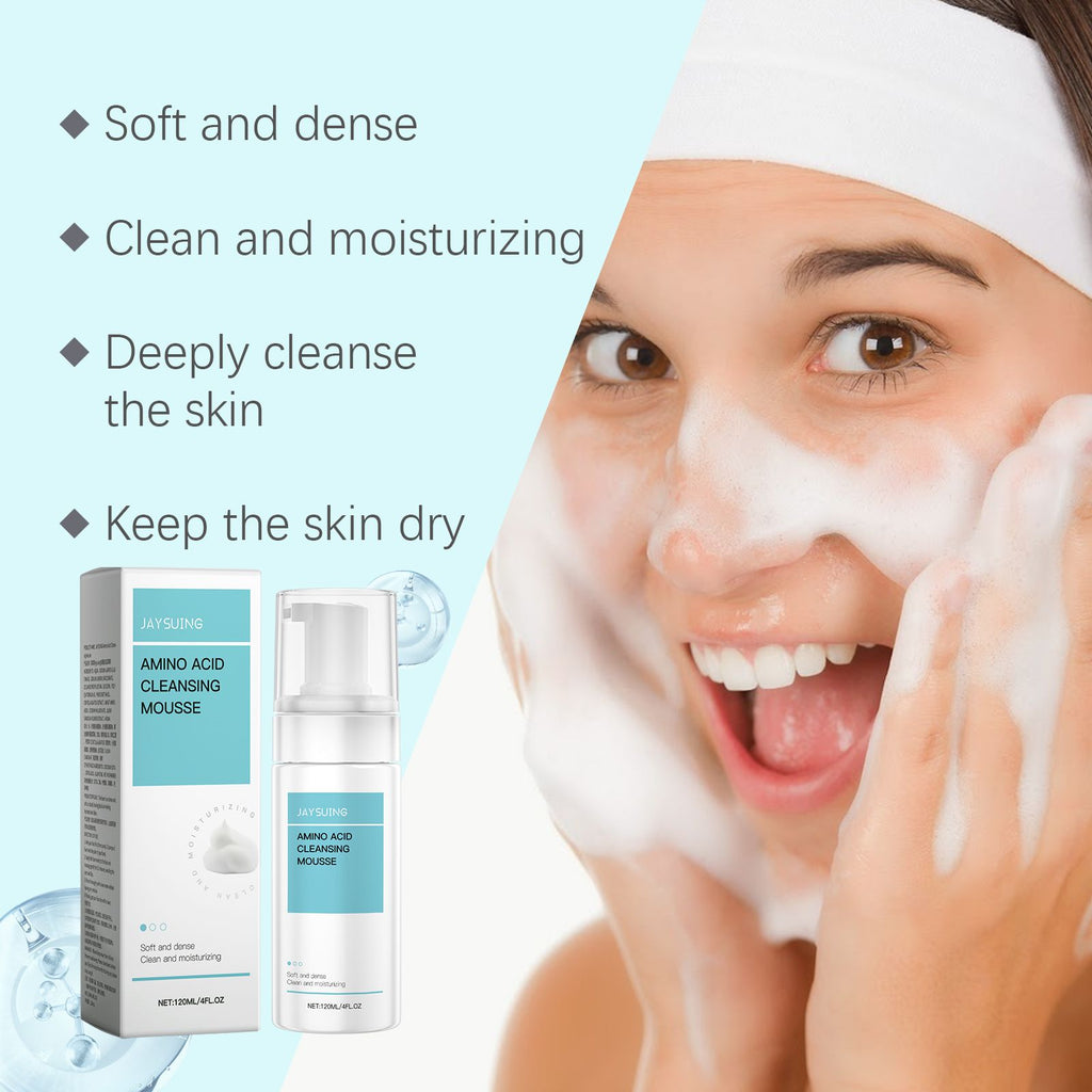 JAYSUING Amino Acid Facial Cleansing Mousse, Gently Cleanses Face, Hydrates and Nourishes Facial Skin, Repairing Cleanser