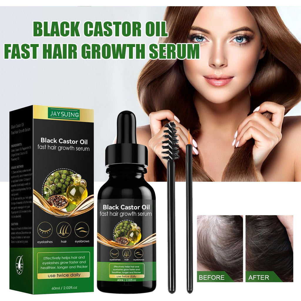 Jaysuing Castor Oil Hair Enhancing Serum, Nourishes Strengthens Thickens Hair And s Hair Loss Hair Care Serum