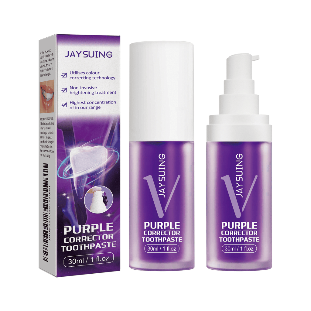 Jaysuing Purple Brightening White Toothpaste, Cleaning Stains Fresh Breath Brightening And Teeth Toothpaste