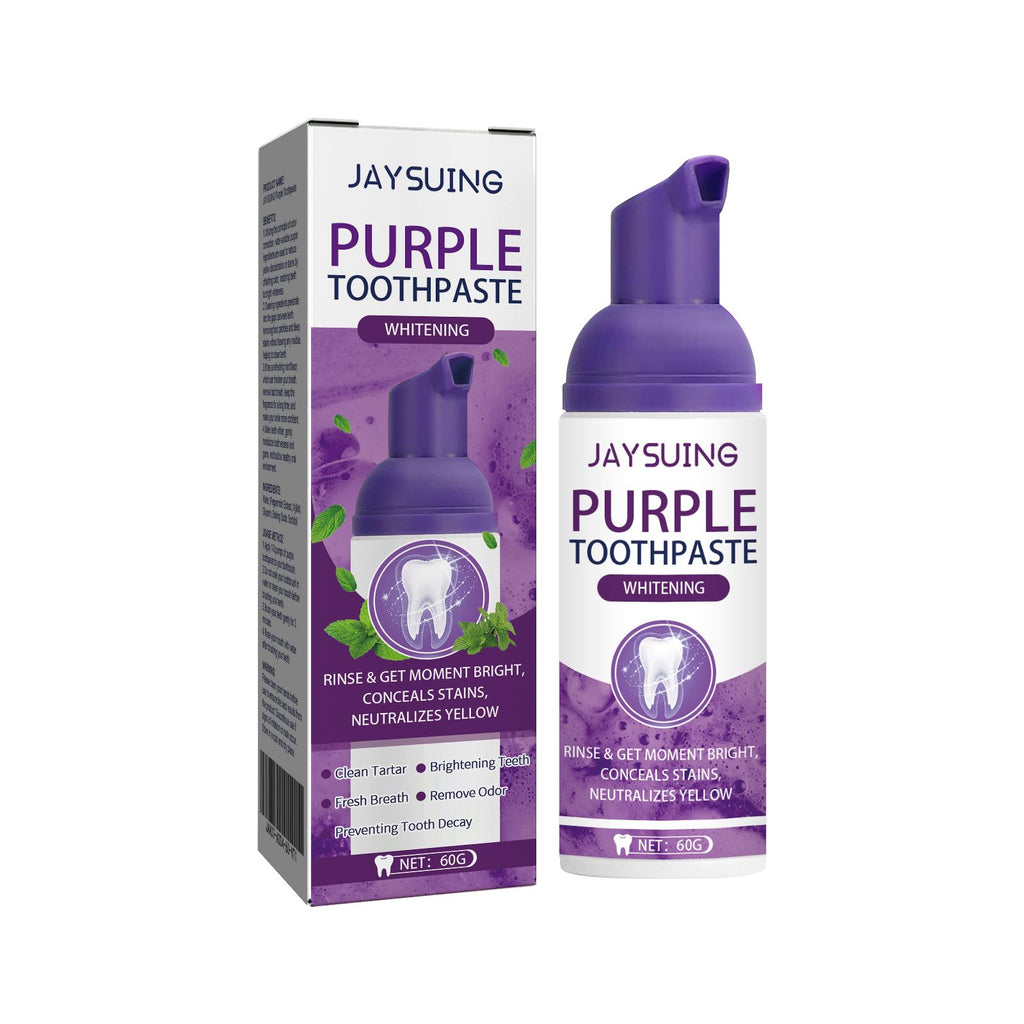 Jaysuing Purple Tooth Toothpaste Care For Teeth Clean Odors Daily Gentle Care Toothpaste