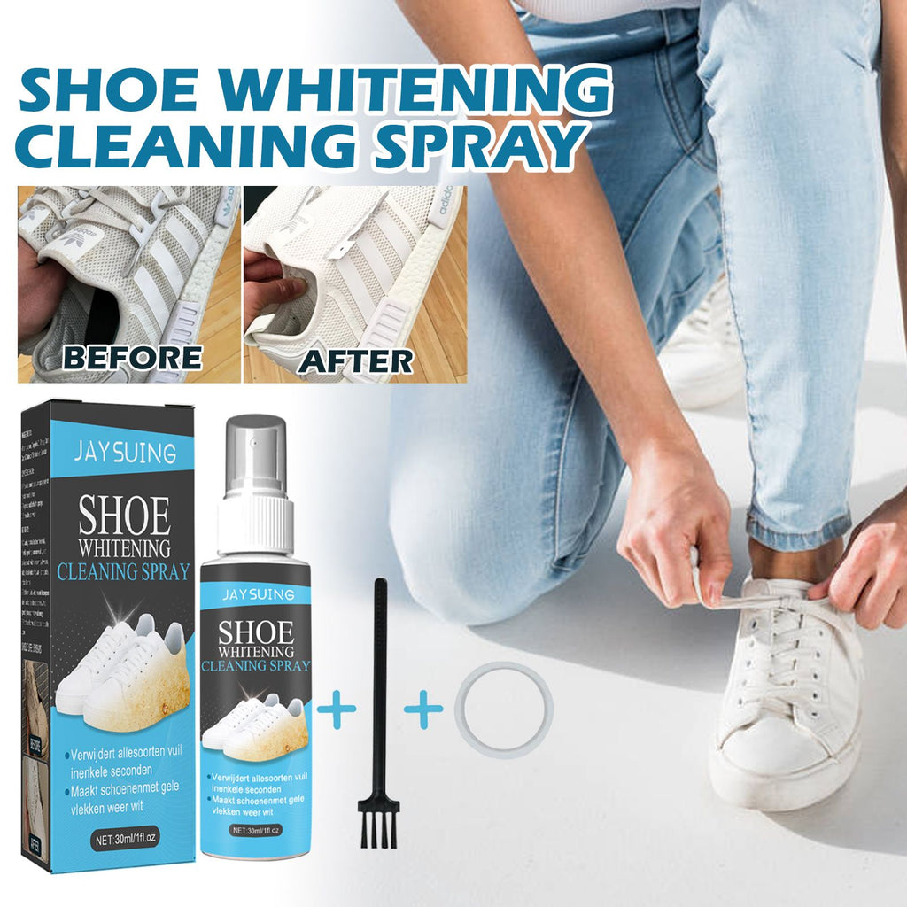 Jaysuing Shoe Brightening White Cleaning Spray, Small White Shoes Stain Cleaning White Portable Free Wash Cleaner