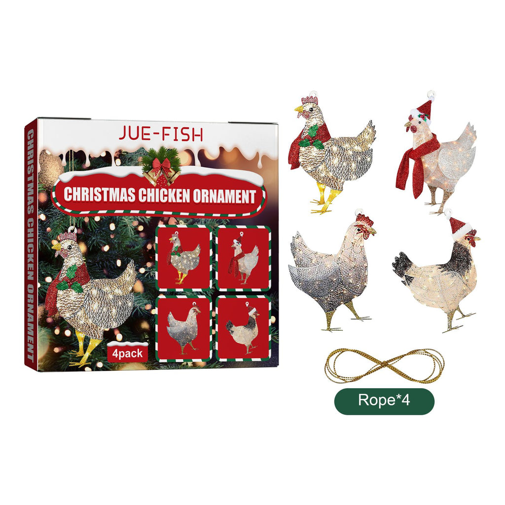 Jue-Fish Christmas f Chicken Pendant Set, Decorated Chicken Pendant For Home Holiday Party Christmas Tree Atmosphere