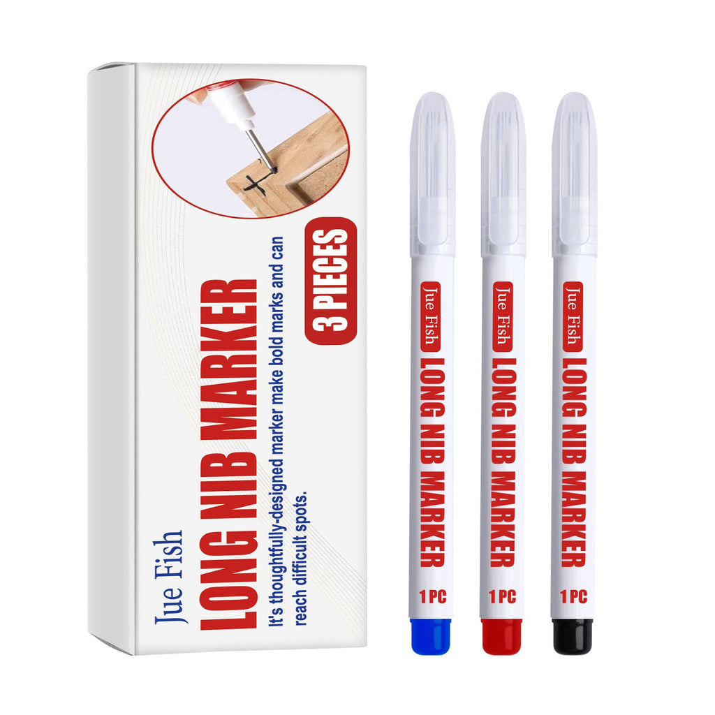 Jue-Fish Long Nib Marker, Wood Household Oil-Based Waterproof Quick-Drying Marker For Woodworking