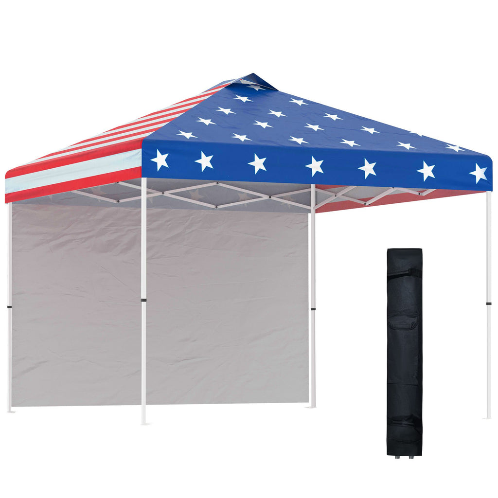 Kaleidoscope Party Pavilion: 10' Pop-Up Canopy with Sidewall, Wheels & Adjustable Height